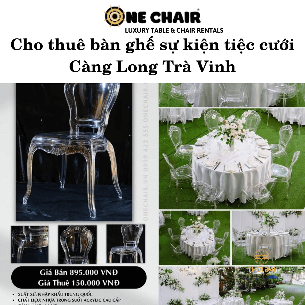 Hình 11: Đơn vị cho thuê bàn ghế tiệc cưới sân vườn đẹp Càng Long Trà Vinh.