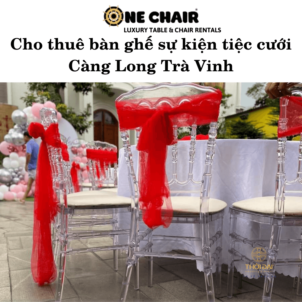 Hình 8: Cho thuê bàn ghế nhà hàng tiệc cưới trong suốt Càng Long Trà Vinh.