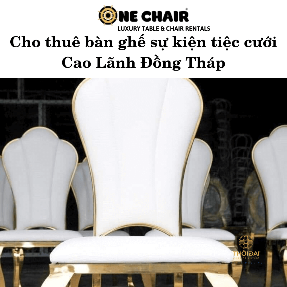 Hình 9: Cho thuê bàn ghế tiệc cưới mạ vàng cao cấp Cao Lãnh Đồng Tháp.