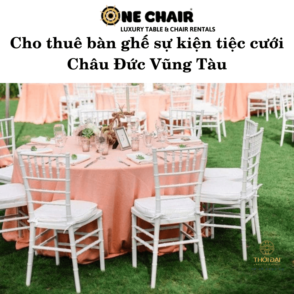 Hình 7: Cho thuê bàn ghế đám cưới nhựa trắng tại Châu Đức Vũng Tàu.