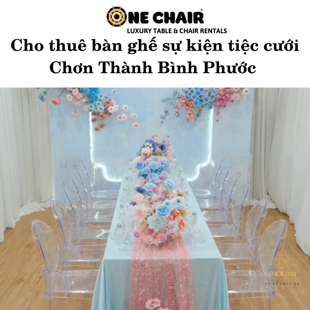 Hình 6: Cho thuê bàn ghế đám cưới gia tiên trong suốt đẹp Chơn Thành Bình Phước.
