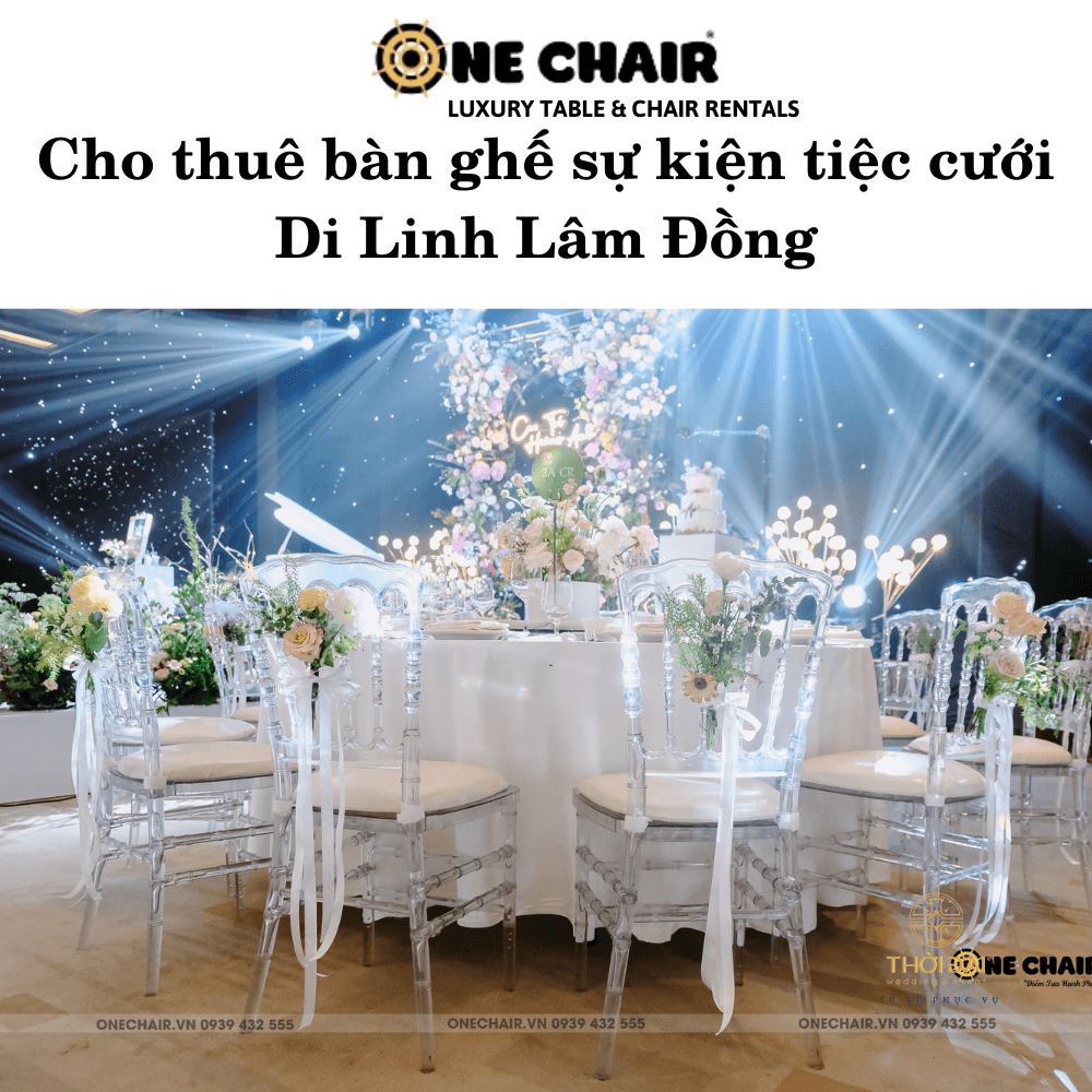 Hình 7: Dịch vụ cho thuê bàn ghế đám cưới nhà hàng đẹp tại Di Linh Lâm Đồng.