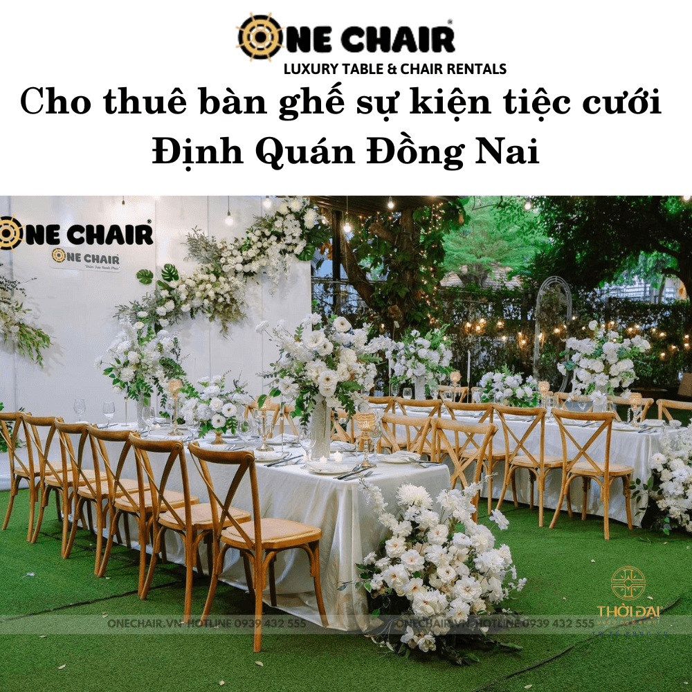 Hình 17: Cho thuê bàn ghế sự kiện tiệc cưới sân vườn Định Quán Đồng Nai.