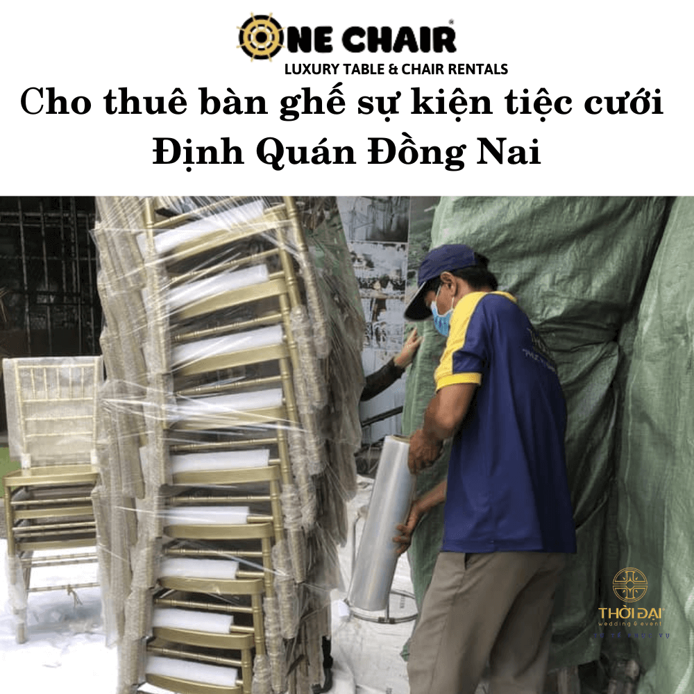 Hình 6: Cho thuê bàn ghế sự kiện chiavari giá rẻ tại Định Quán Đồng Nai.