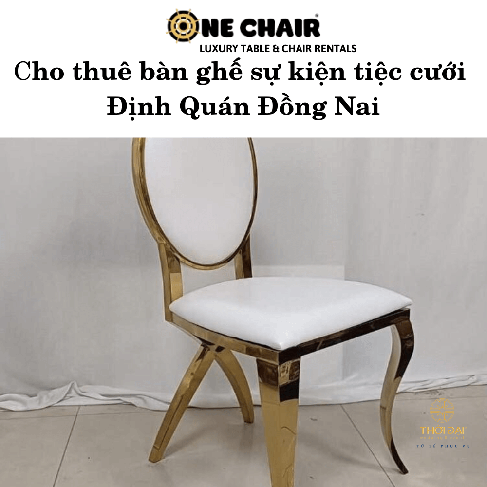 Hình 4: Cho thuê bàn ghế sự kiện mạ vàng tại Định Quán Đồng Nai.