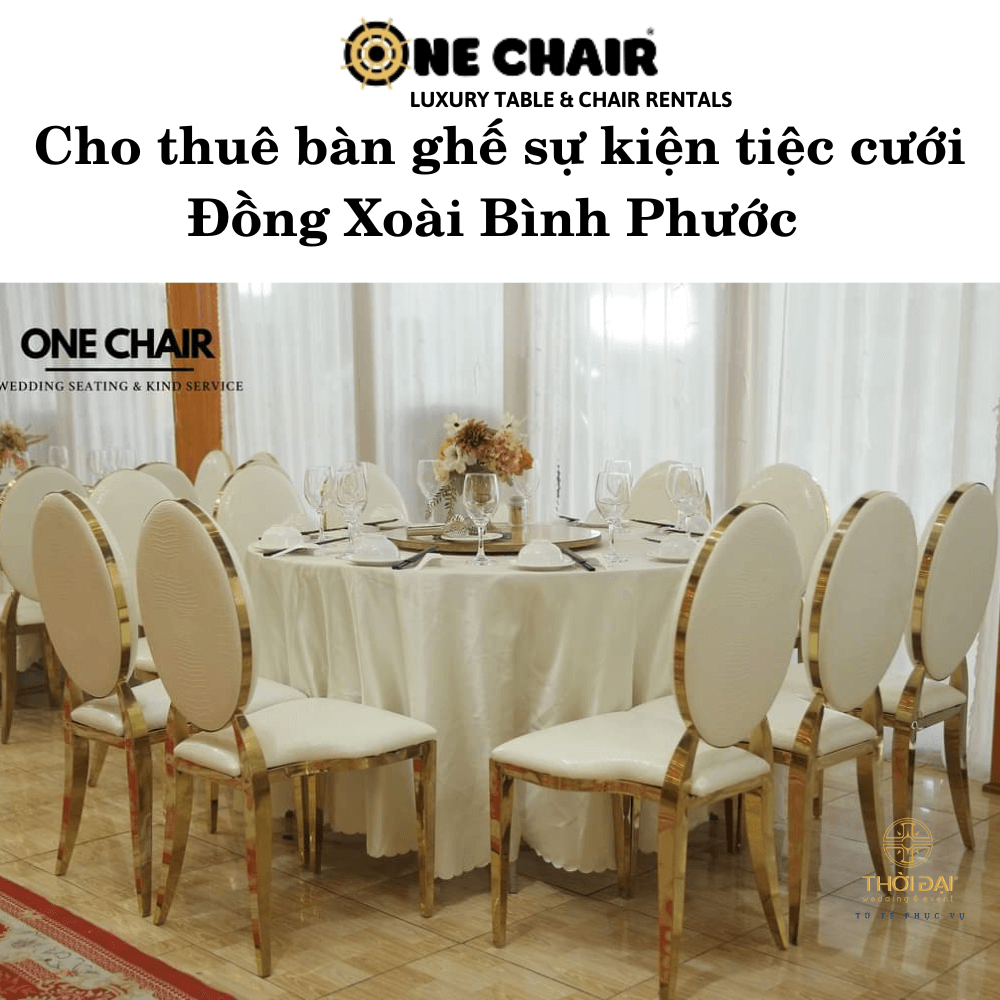Hình 12: Cho thuê bàn ghế đám cưới mạ vàng Đồng Xoài Bình Phước.