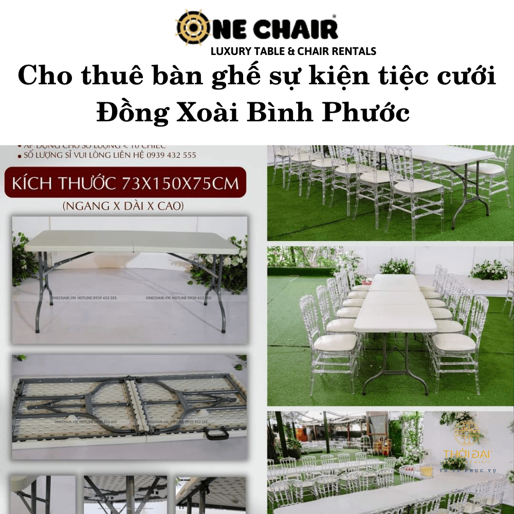 Hình 3: Dịch vụ cho thuê bàn ghế sự kiện tiệc cưới giá rẻ Đồng Xoài Bình Phước.