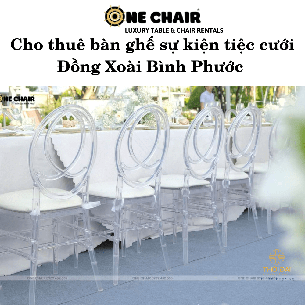 Hình 10: Địa chỉ cho thuê bàn ghế đám cưới trong suốt Đồng Xoài Bình Phước.