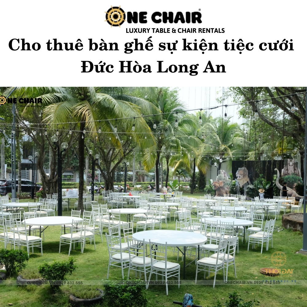 Hình 5: Cho thuê bàn ghế sự kiện tiệc cưới sân vườn Đức Hòa Long An.