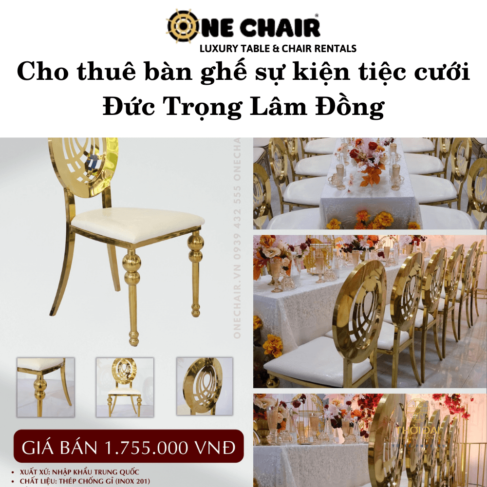 Hình 5: Cho thuê bàn ghế sự kiện tiệc cưới gia tiên cao cấp Đức Trọng Lâm Đồng.