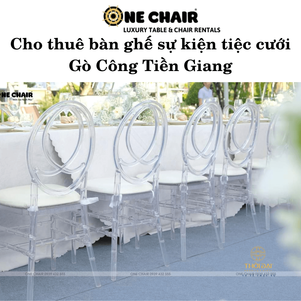 Hình 7: Cho thuê bàn ghế đám cưới trong suốt Gò Công Tiền Giang.