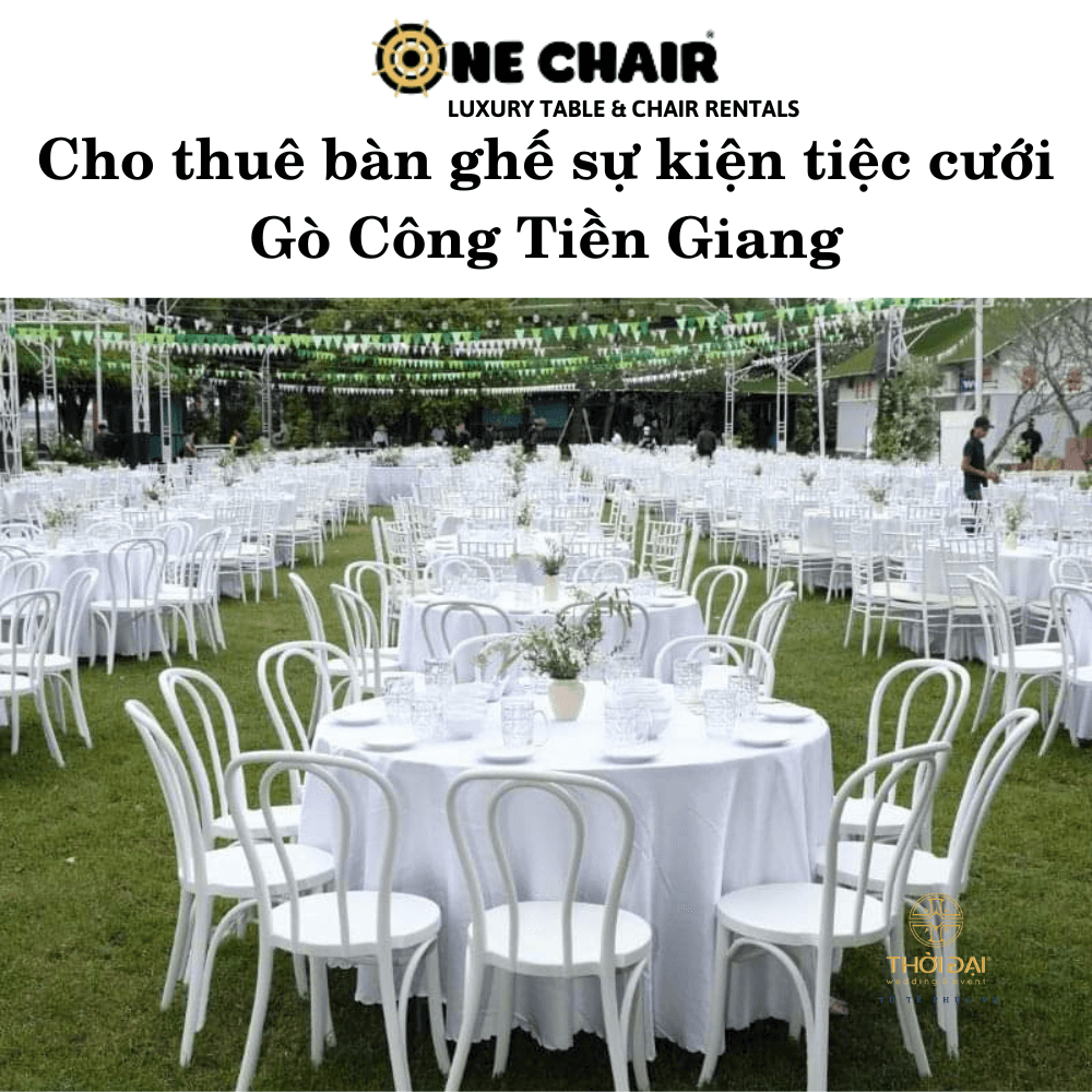 Hình 5: Cho thuê bàn ghế tiệc cưới nhựa trắng đẹp Gò Công Tiền Giang.