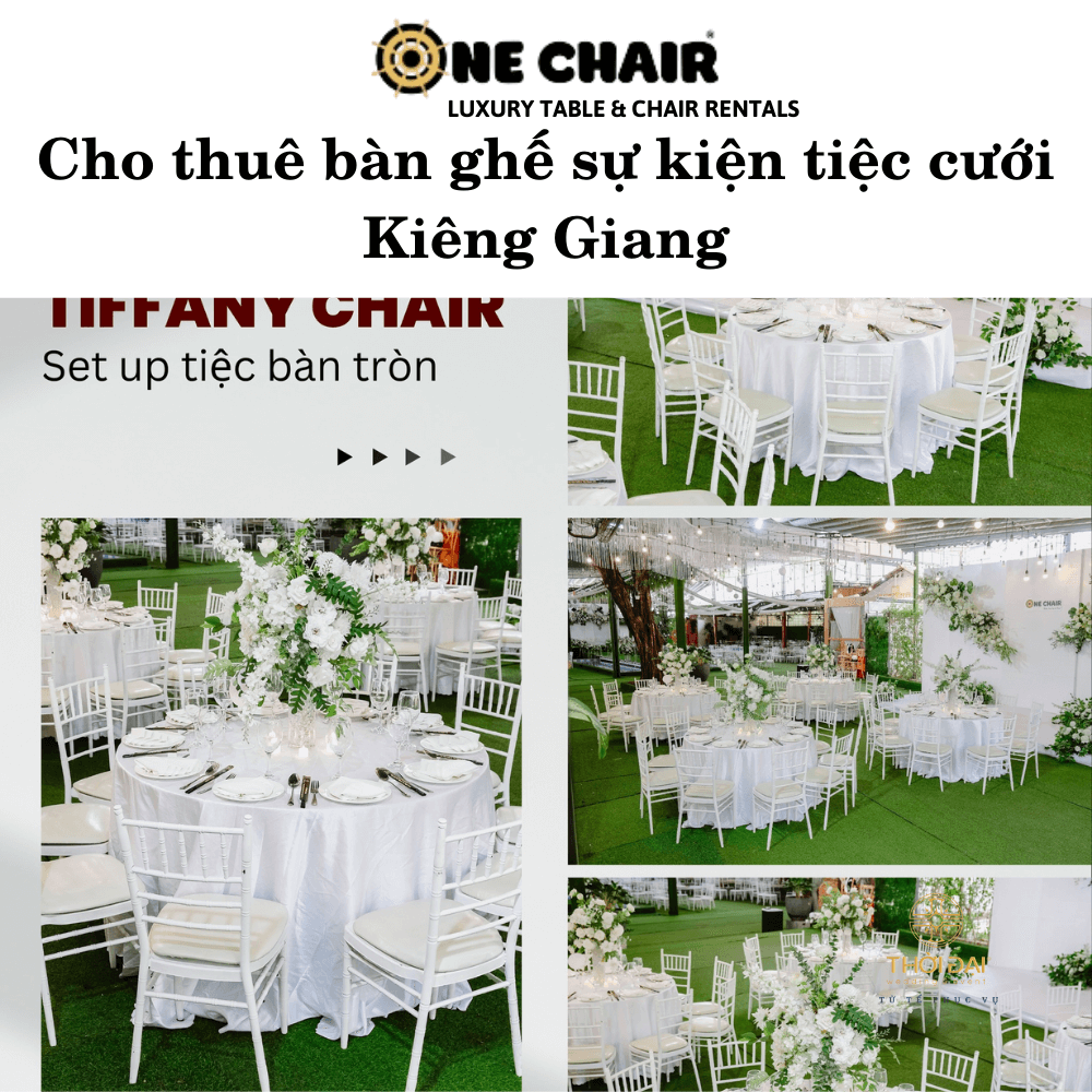 Hình 2: Cho thuê bàn ghế nhựa trắng sự kiện tiệc cưới Kiên Giang.
