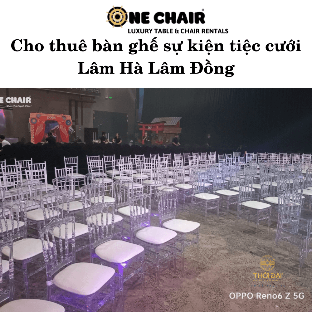 Hình 2: Cho thuê bàn ghế đám cưới trong suốt Lâm Hà Lâm Đồng.
