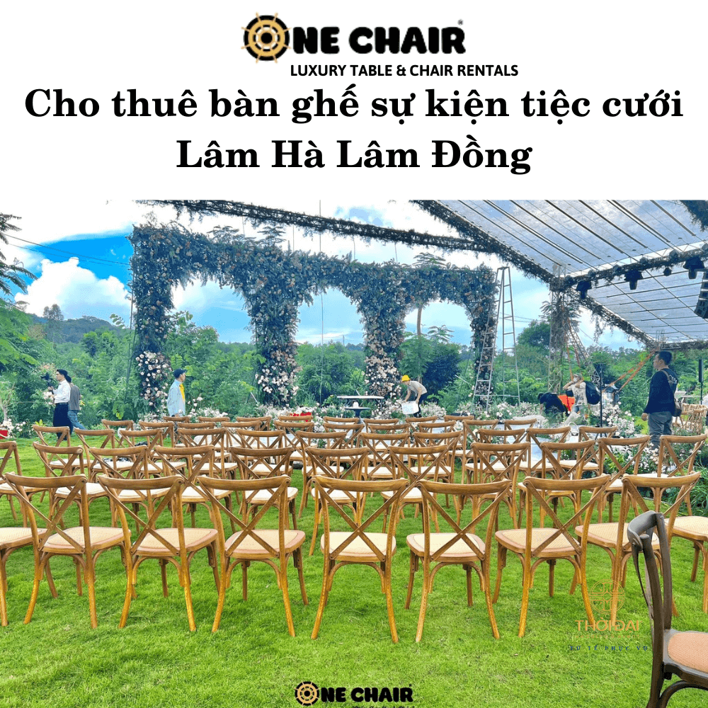 Hình 10: Cho thuê bàn ghế đám cưới ngoài trời đẹp Lâm Hà Lâm Đồng.