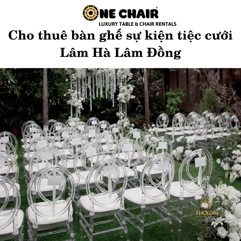 Hình 6: Cho thuê bàn ghế đám cưới pha lê trong suốt Lâm Hà Lâm Đồng.