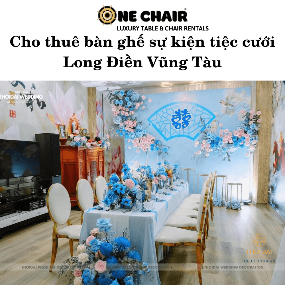 Hình 3: Đơn vị cho thuê bàn ghế gia tiên mạ vàng tại Long Điền Vũng Tàu.