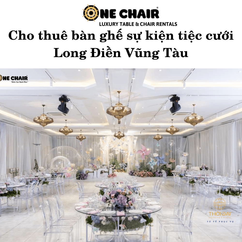 Hình 10: Cho thuê bàn ghế đám cưới nhựa trong suốt giá rẻ Long Điền Vũng Tàu.