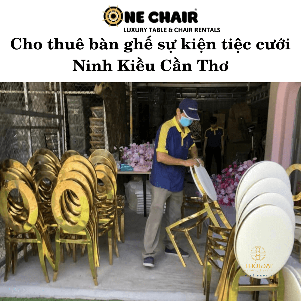Hình 7: Cho thuê bàn ghế mạ vàng cao cấp giá tốt Ninh Kiều Cần Thơ.
