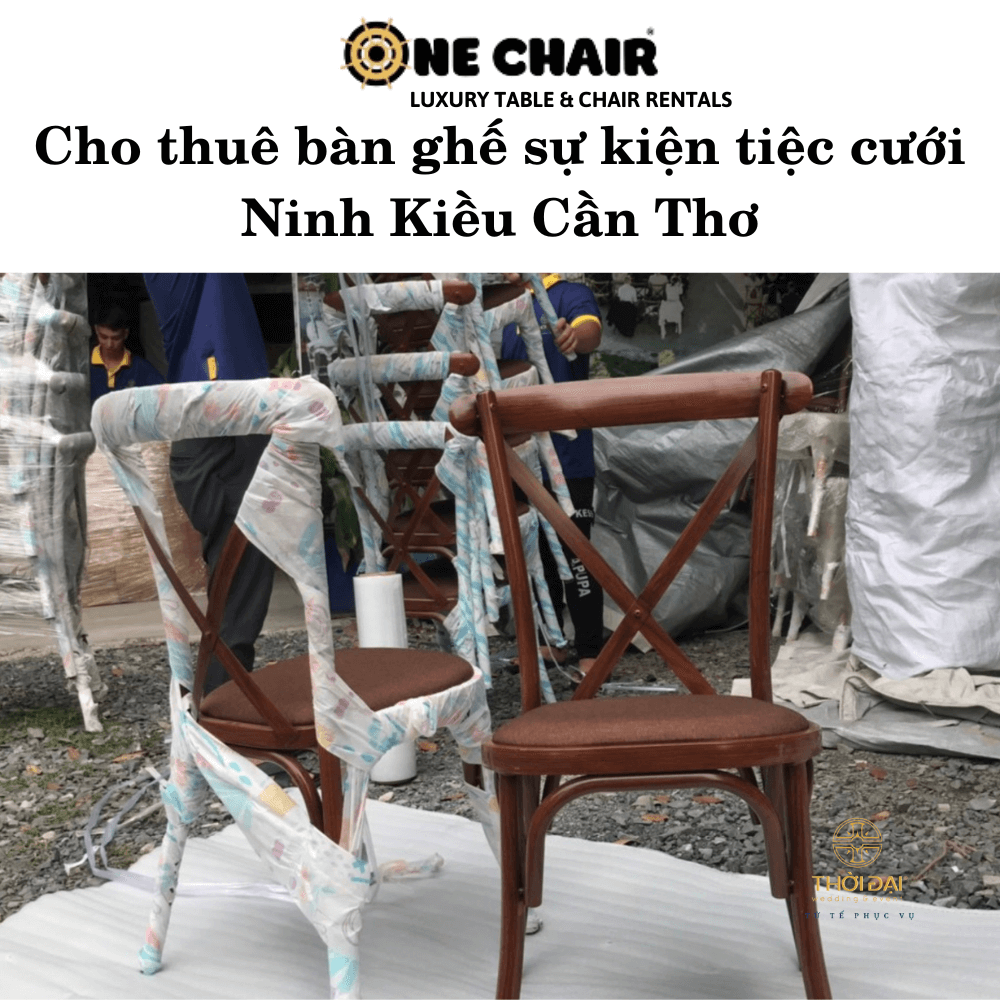 Hình 5: Cho thuê bàn ghế gỗ sự kiện tiệc cưới Ninh Kiều Cần Thơ.