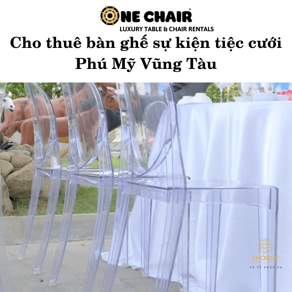 Hình 3: Dịch vụ cho thuê bàn ghế sự kiện tiệc cưới giá rẻ Phú Mỹ Vũng Tàu.