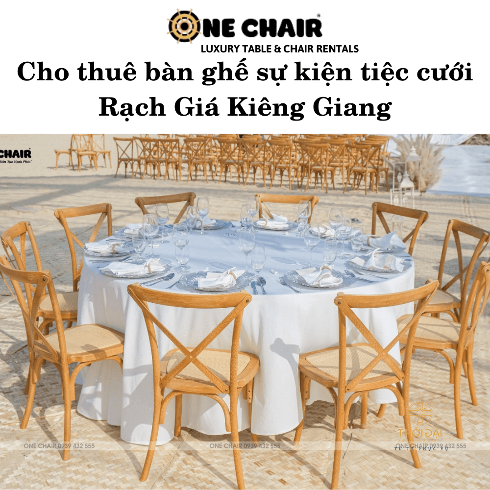 Hình 2: Cho thuê bàn ghế sự kiện tiệc cưới sang trọng Rạch Giá Kiên Giang.