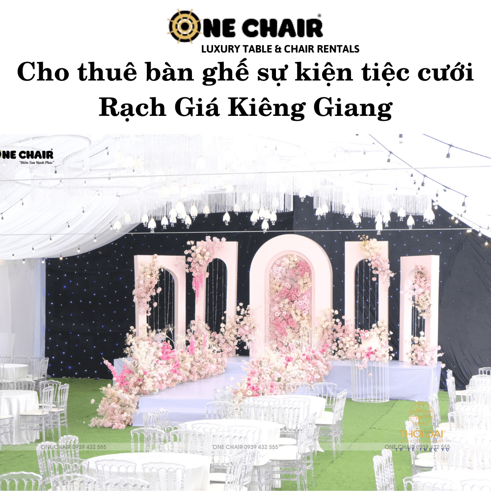 Hình 5: Cho thuê bàn ghế nhà hàng tiệc cưới trong suốt sang trọng Rạch Giá Kiên Giang.