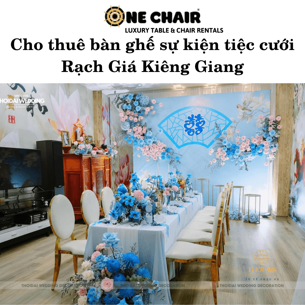 Hình 3: Cho thuê bàn ghế gia tiên sự kiện cưới hỏi sang trọng Rạch Giá Kiên Giang.
