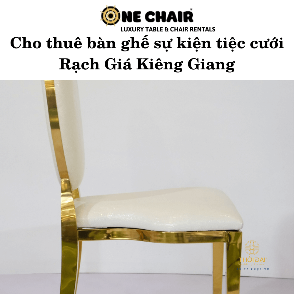 Hình 4: Cho thuê bàn ghế mạ vàng sang trọng Rạch Giá Kiên Giang.