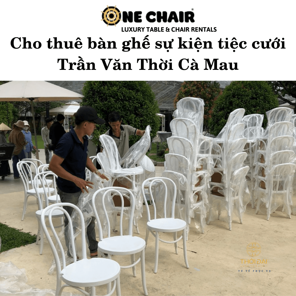 Hình 5: Cho thuê bàn ghế sự kiện đám cưới ngoài trời Trần Văn Thời Cà Mau.
