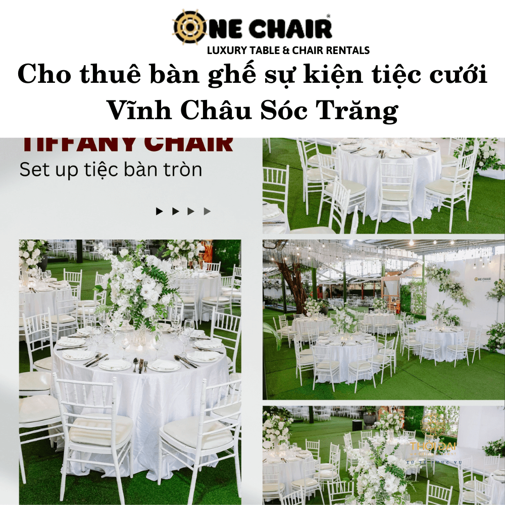 Hình 8: Cho thuê bàn ghế nhựa trắng sự kiện tiệc cưới Vĩnh Châu Sóc Trăng.