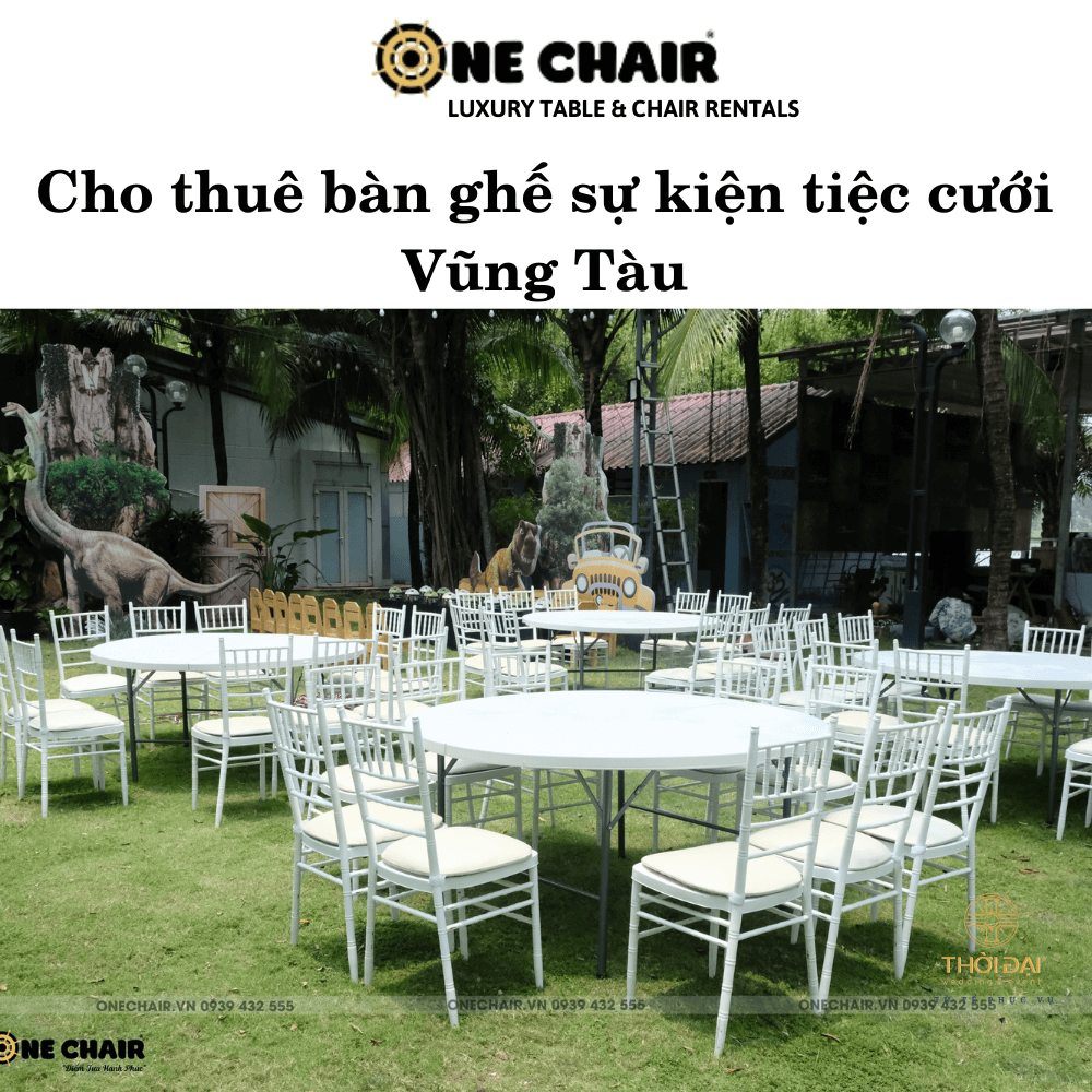 Hình 8: Cho thuê bàn ghế nhựa trắng tiffany Vũng Tàu.