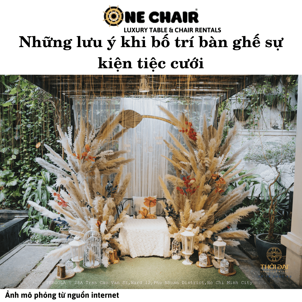 Hình 3: Cho thuê bàn ghế sự kiện đám cưới ngoài trời Quận Phú Nhuận, HCM.