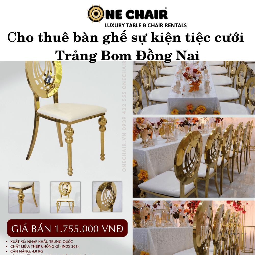 Hình 12: Dịch vụ cho thuê bàn ghế sự kiện tiệc đám cưới Trảng Bom Đồng Nai.