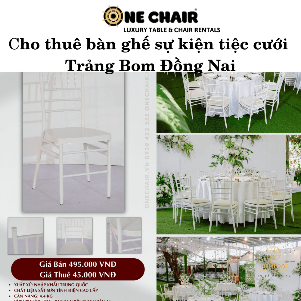 Hình 2: Đơn vị cho thuê bàn ghế sự kiện tiệc cưới chiavai nhựa Trảng Bom Đồng Nai.