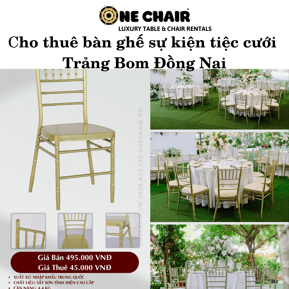 Hình 1: Đơn vị cho thuê bàn ghế sự kiện tiệc cưới Trảng Bom Đồng Nai.