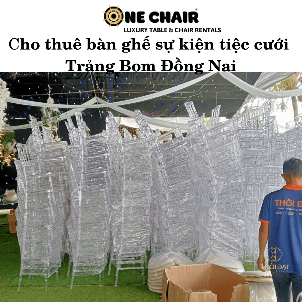 Hình 17: Đơn vị cho thuê bàn ghế kiện tiệc cưới trong suốt tại Trảng Bom Đồng Nai.