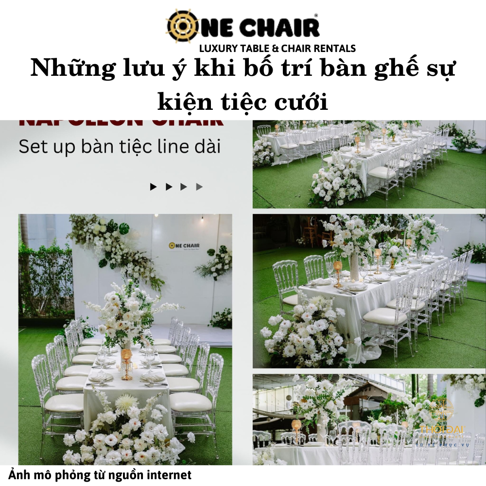 Hình 1: Những lưu ý khi bố trí bàn ghế sự kiện tiệc cưới.